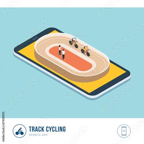 Professional sports competition: track cycling photo