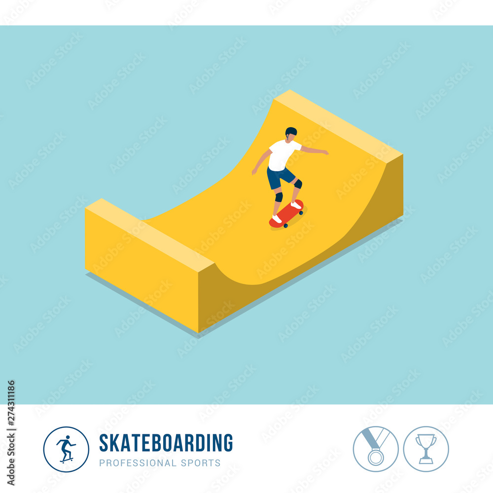 Fototapeta premium Professional sports competition: skateboarding