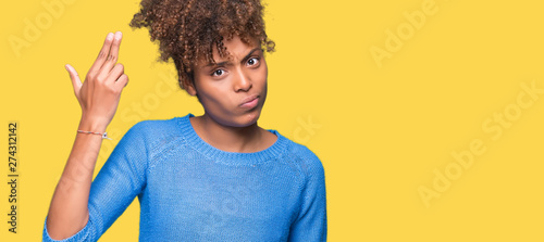 Φωτογραφία Beautiful young african american woman over isolated background Shooting and killing oneself pointing hand and fingers to head, suicide gesture