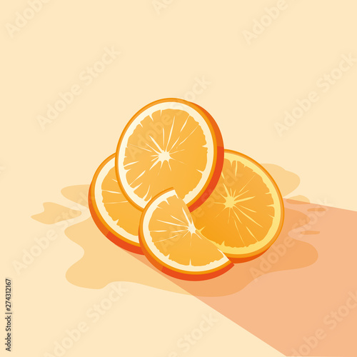 Slice of orange design vector illustratio