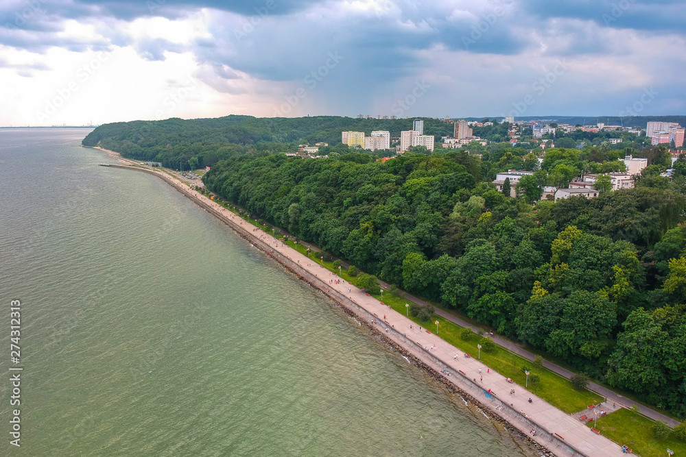 Baltic sea boulevard in Gdynia, Poland.