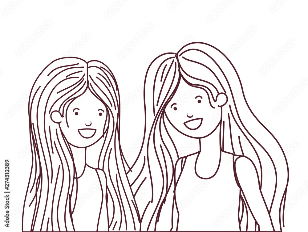 silhouette of young women in white background silhouette of young women in white background