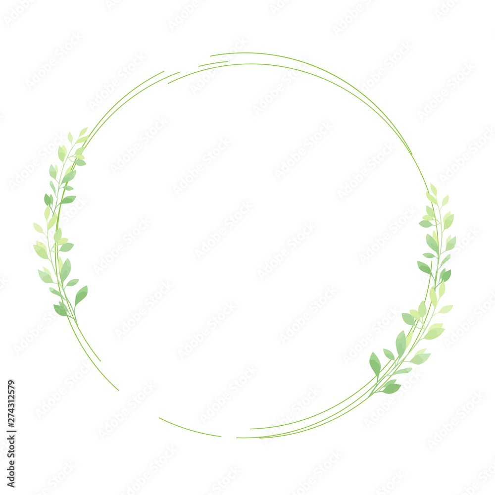 Green leaves frame. Floral border. Vector illustration. Green leaves frame. Floral border. Vector illustration.