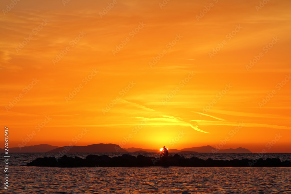 Seaside town of Turgutreis and spectacular sunsets