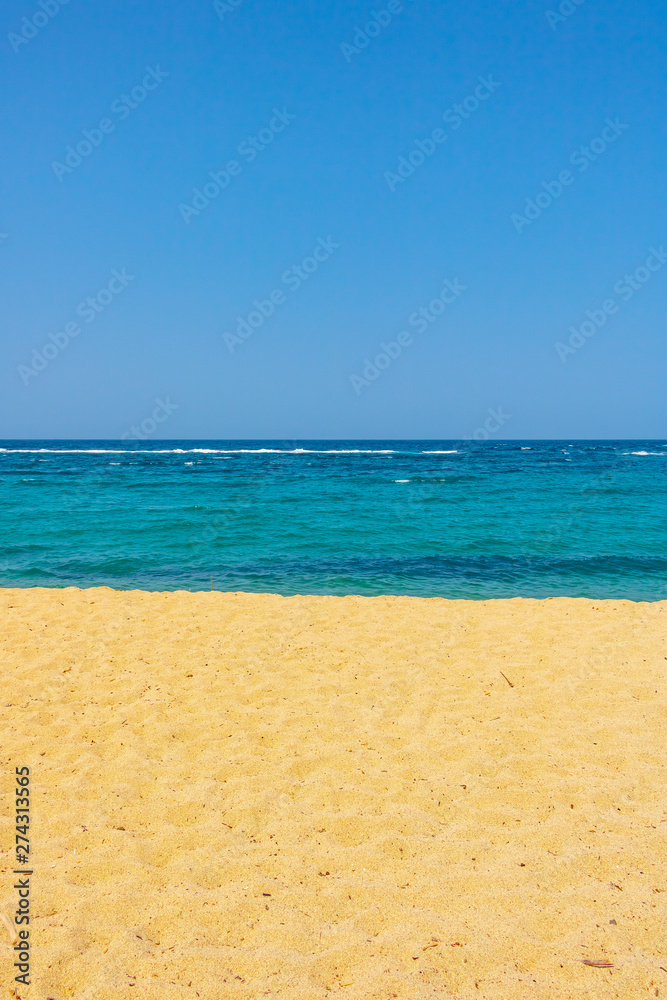 colorful beach with sand and sea and blue sky colorful beach with sand and sea and blue sky