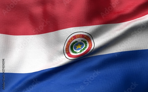 3D Illustration of Paraguay Flag