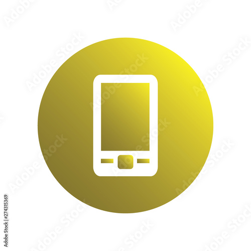 Yellow spherical moble phone icon for business