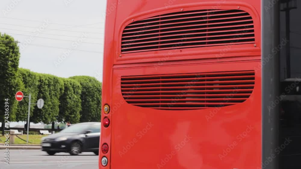 red bus travel tourism city