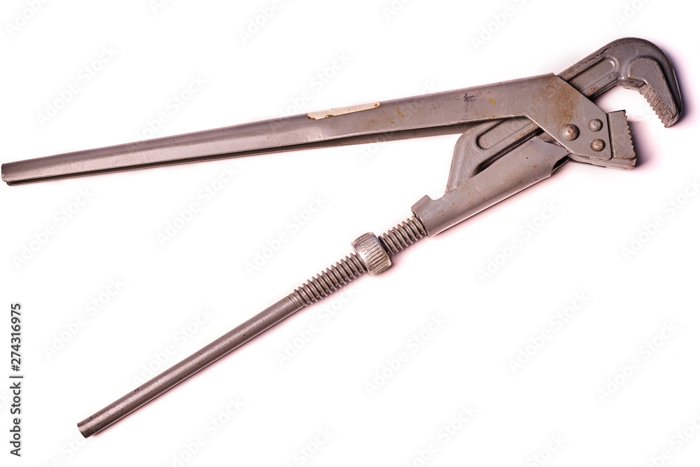 Old plumbing key isolated on white background Old plumbing key isolated on white background