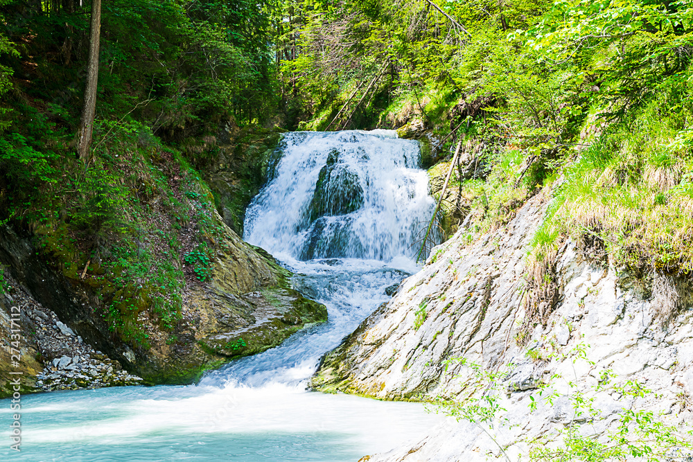 Der Wasserfall am Obernachkanal Stock Photo Adobe Stock