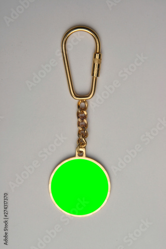 Keychain made of metals such as aluminum, brass, chrome which can be inscribed and emblemed for promotion.