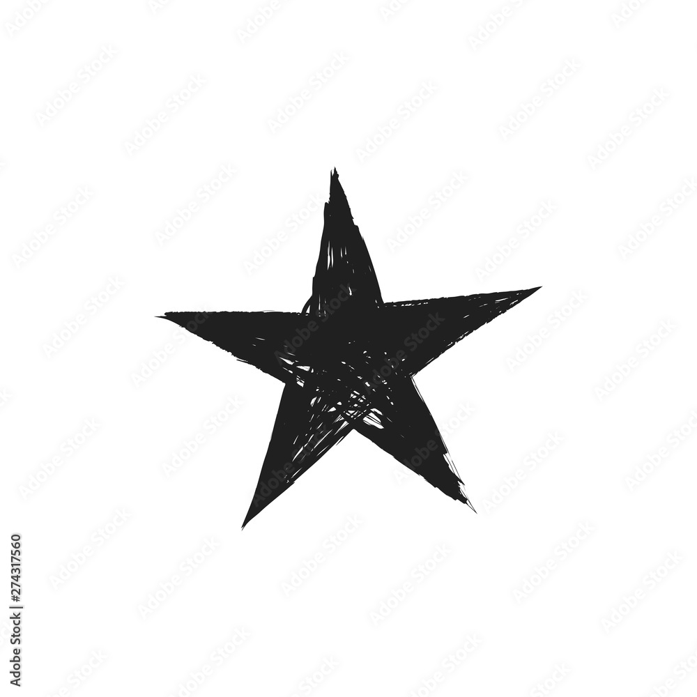Obraz premium Hand drawn star icon doodle