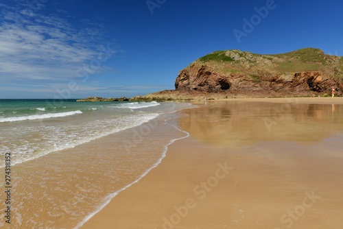 Fototapeta Naklejka Na Ścianę i Meble -  Plemont beach, Jersey, U.K. Natural bay in the Summer.