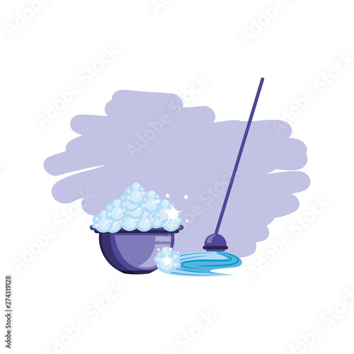 Isolated cleaning bucket and mop design