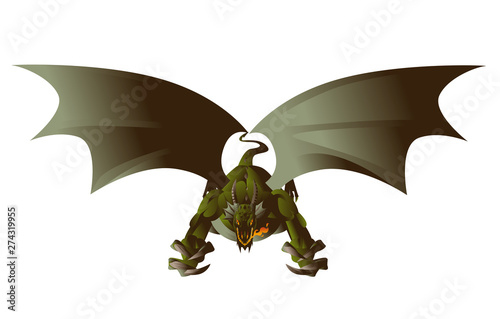 evil beast dragon with fire breath