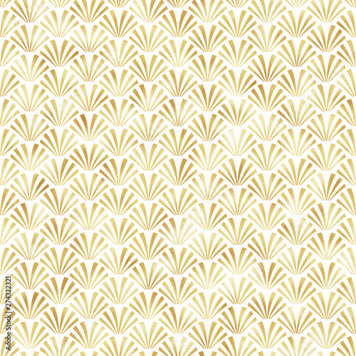 Art Deco Seamless Pattern - Repeating metallic pattern design with art deco motif