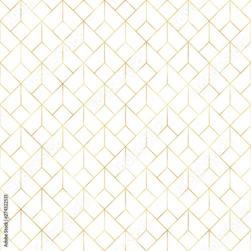 Art Deco Seamless Pattern - Repeating metallic pattern design with art deco motif