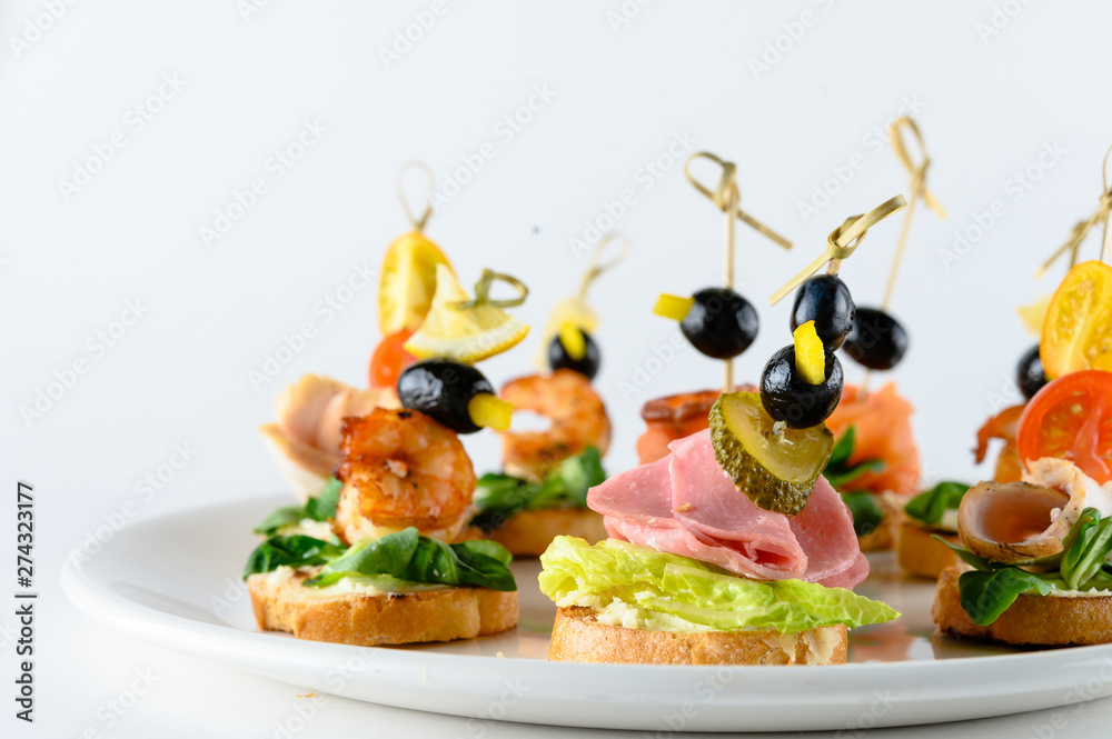 Horderves And Snacks Stock Photo - Download Image Now - Appetizer, Buffet,  Canape - iStock
