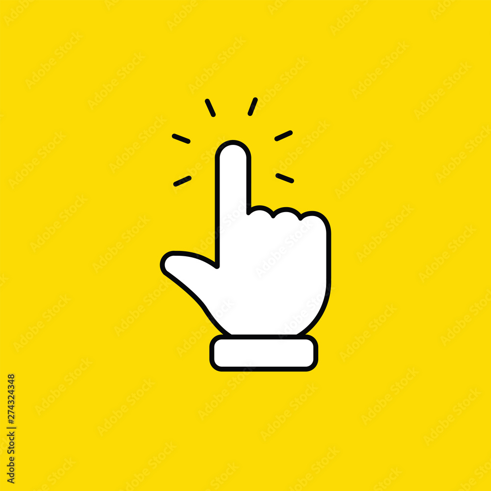 Hand clicking icon. Vector pointer finger click. Hand clicking icon. Vector pointer finger click.