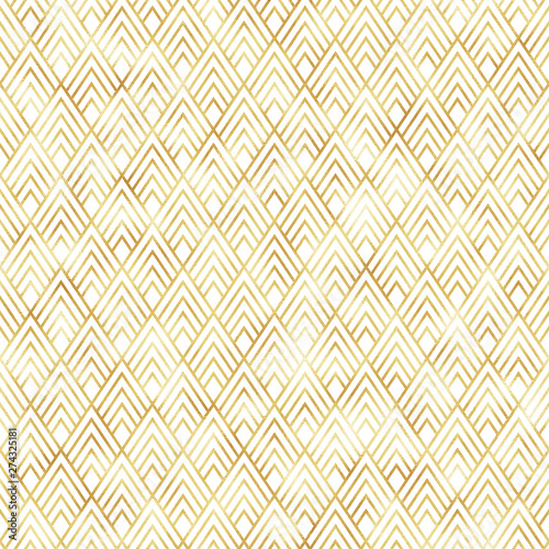 Art Deco Seamless Pattern - Repeating metallic pattern design with art deco motif
