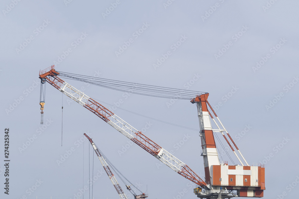 big construction cranes of a shipyard big construction cranes of a shipyard
