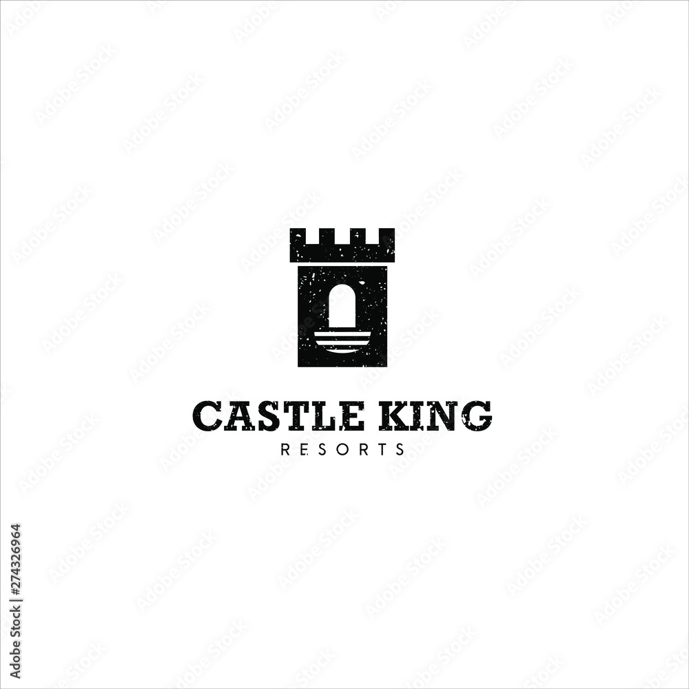 Castle logo vector rustic effect