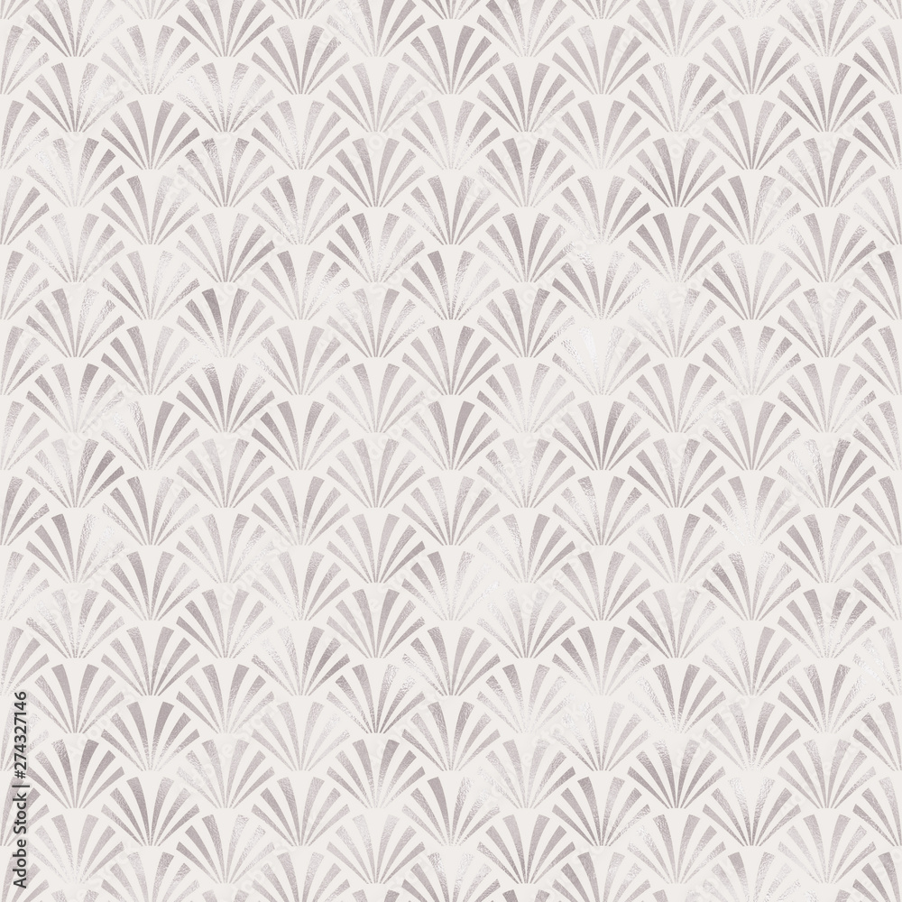 Art Deco Seamless Pattern - Repeating metallic pattern design with art deco motif Art Deco Seamless Pattern - Repeating metallic pattern design with art deco motif