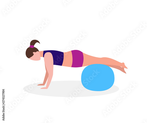 Woman with gymnastic ball.