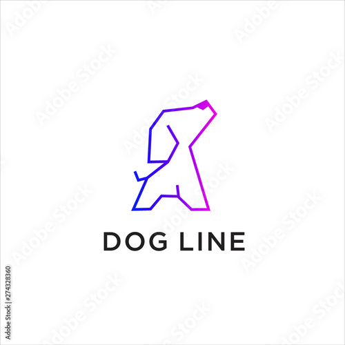 dog logo line concept