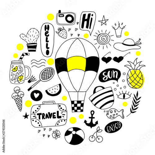 Set of summer doodle.