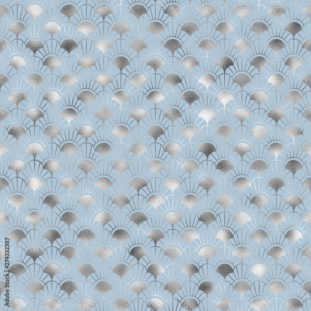 Obraz premium Art Deco Seamless Pattern - Repeating metallic pattern design with art deco motif