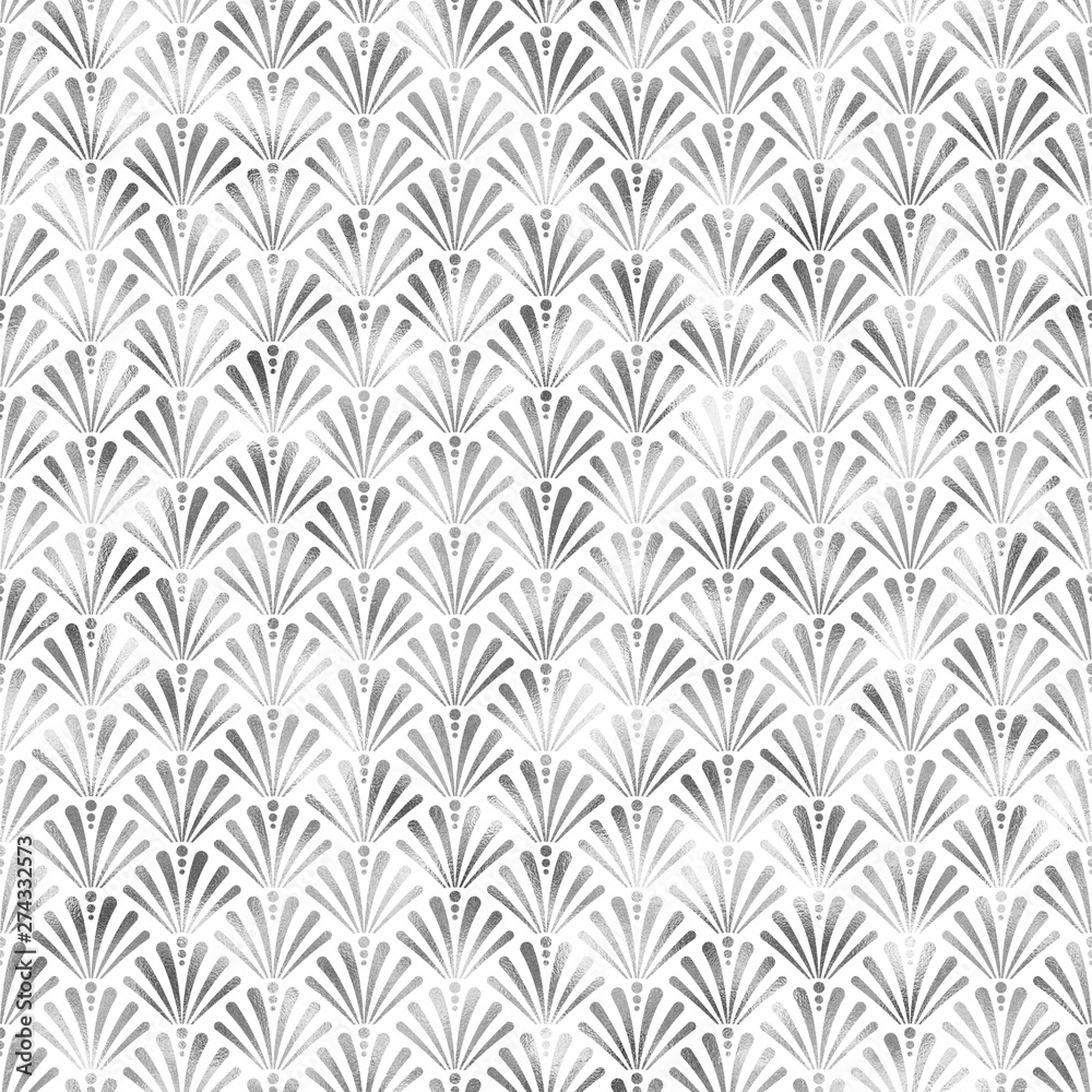 Art Deco Seamless Pattern - Repeating metallic pattern design with art deco motif Art Deco Seamless Pattern - Repeating metallic pattern design with art deco motif
