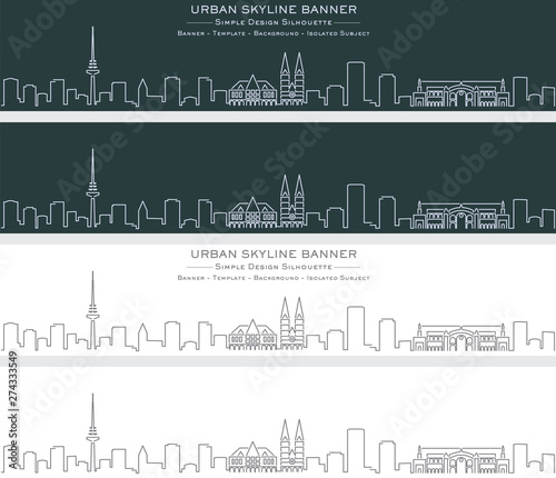 Bremen Single Line Skyline Profile Banner