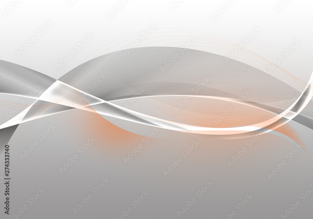 Naklejka premium Abstract grey and orange background waves. Bright abstract background.