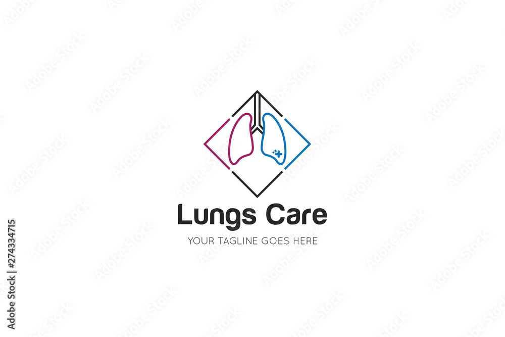 lungs logo and icon vector illustration design template
