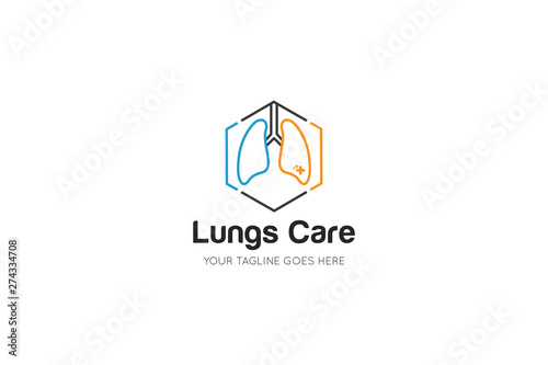lungs logo and icon vector illustration design template