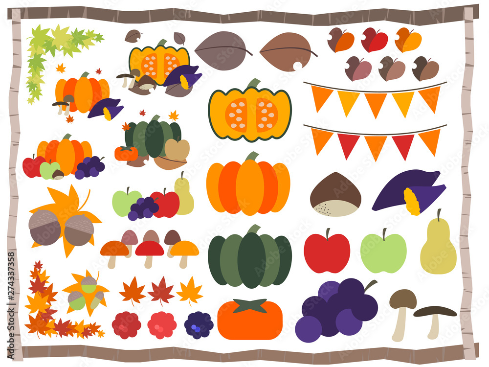 秋の植物 野菜 果物のイラスト Stock ベクター Adobe Stock 秋の植物 野菜 果物のイラスト Stock ベクター Adobe Stock