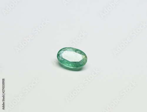 Emerald facet cut gemstone photo