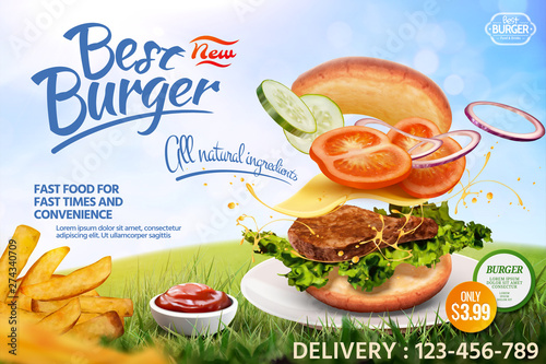Delicious hamburger ads