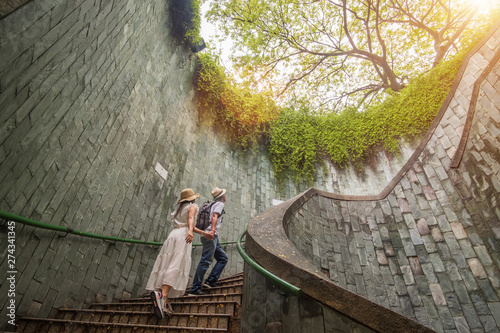 Canvas Print traveling at Fort Canning Park in Singapore