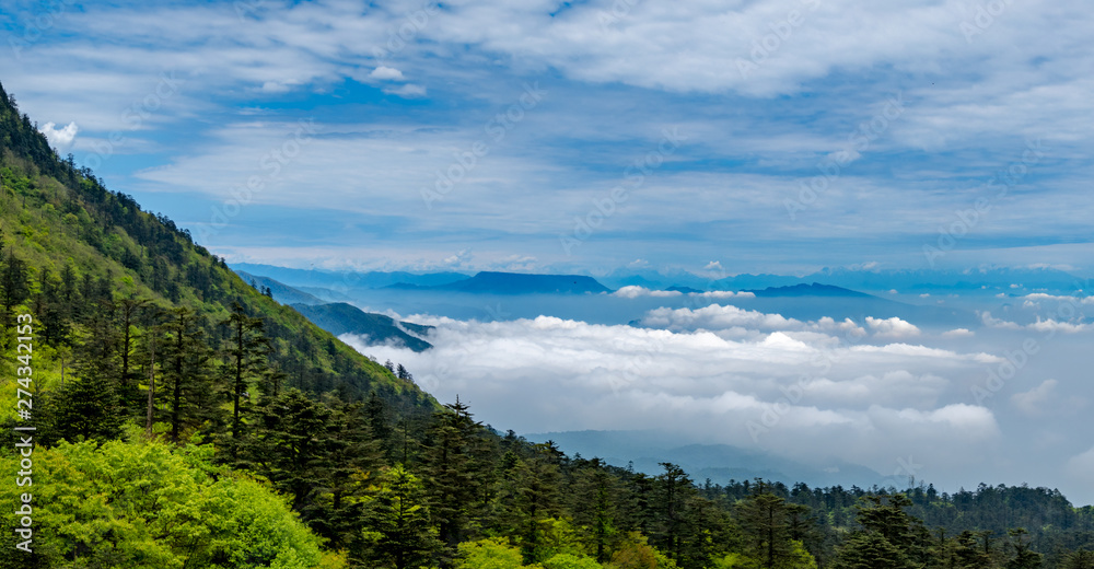 The Natural Scenery of Emei Mountain Leidong Ping in Sichuan Province, China