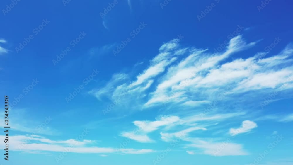 Light Fluffy Clouds Slowly Drifting Over Blue Sky panning left shot Light Fluffy Clouds Slowly Drifting Over Blue Sky panning left shot