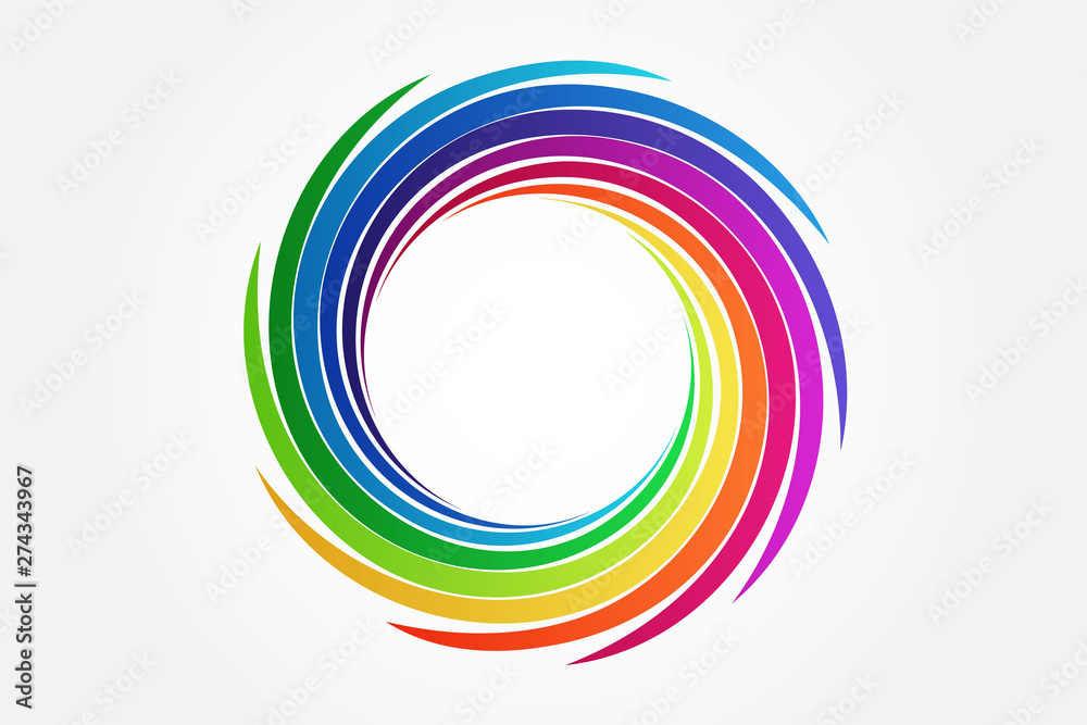 Spiral waves colors palette logo Spiral waves colors palette logo