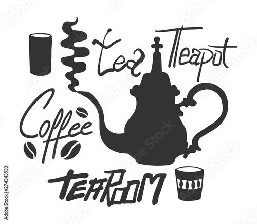 Decorative tearoom elemnts background