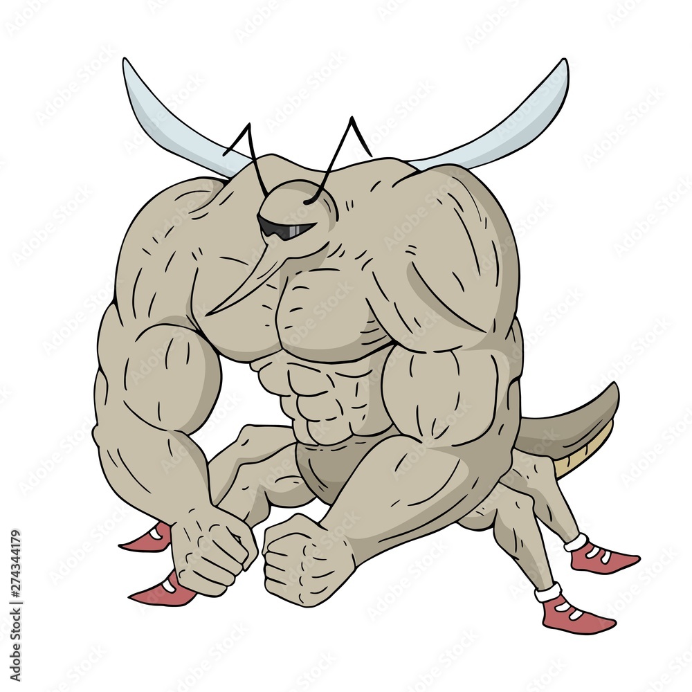 Muscle mosquito illustration Muscle mosquito illustration