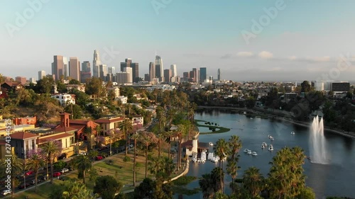 Los Angeles Echo Park Aerial Shot 1