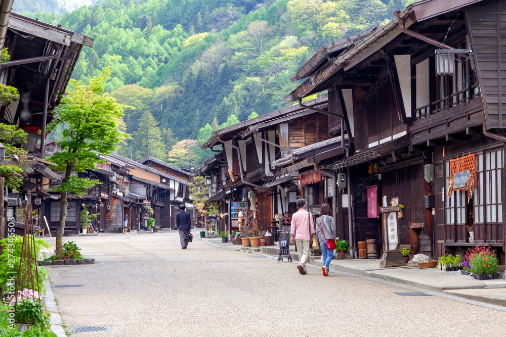 奈良井宿の風景、長野県塩尻市奈良井にて