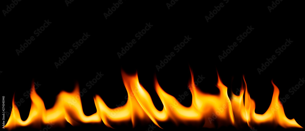 Flame on a black background Flame on a black background