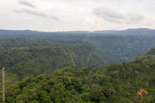 Aerial view of rain forest in Laos