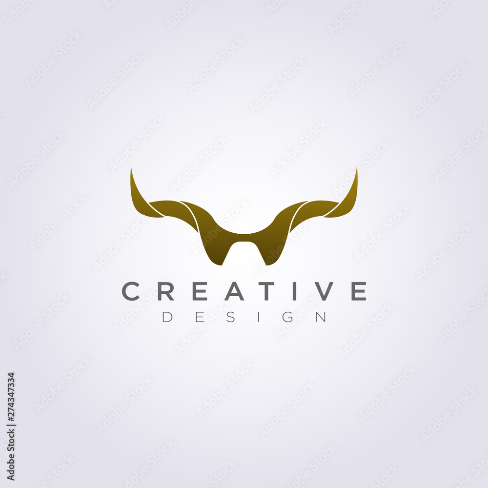 Obraz premium Animal Horn Abstract Vector Illustration Design Clipart Symbol Logo Template